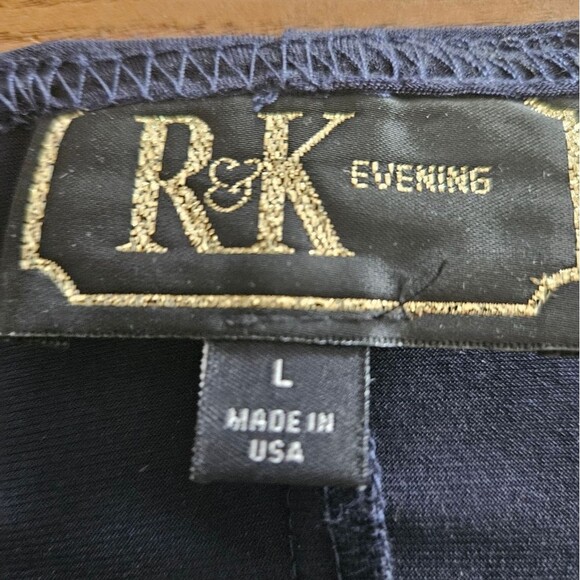 Navy Embellished Scoop Neck Blouse Cap Sleeve Lightweight Top Women’s Large L - Picture 3 of 6